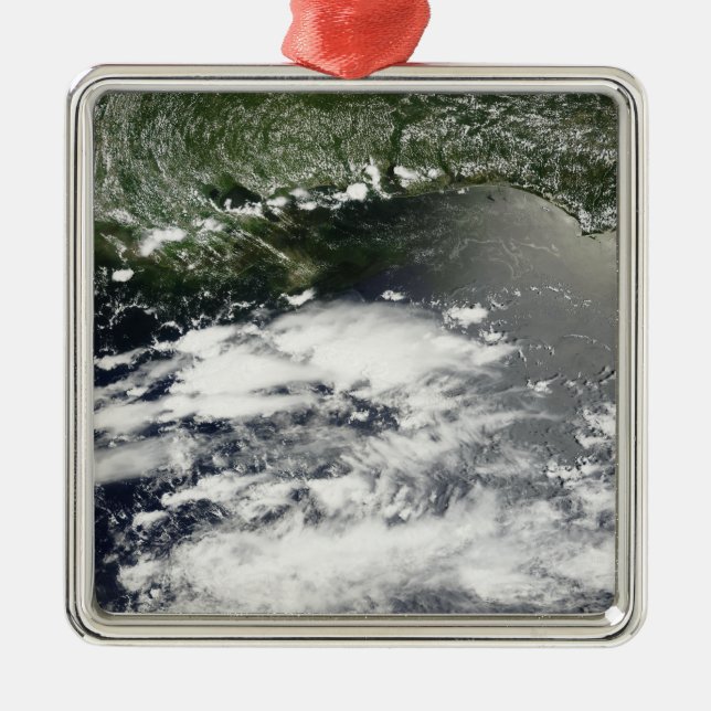 Satellite view of oil leaking 2 metal ornament (Front)