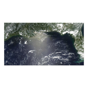 Satellite view of oil leaking photo print