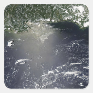 Satellite view of oil leaking square sticker