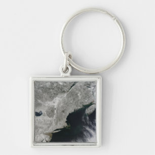 Satellite view of snow keychain