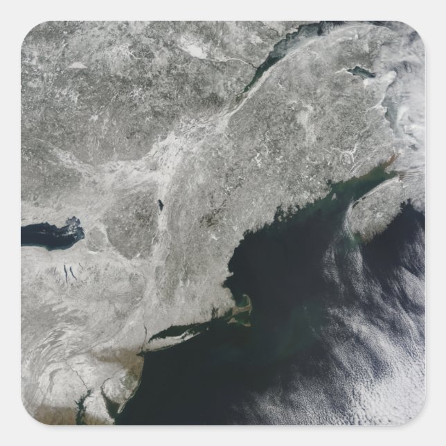 Satellite view of snow square sticker (Front)