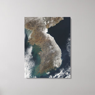 Satellite view of snowfall canvas print