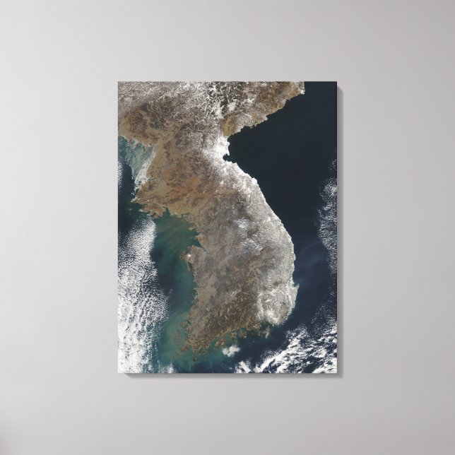 Satellite view of snowfall canvas print (Front)