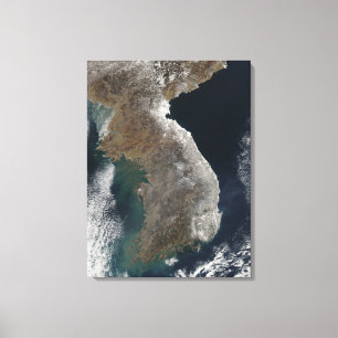 Satellite view of snowfall canvas print