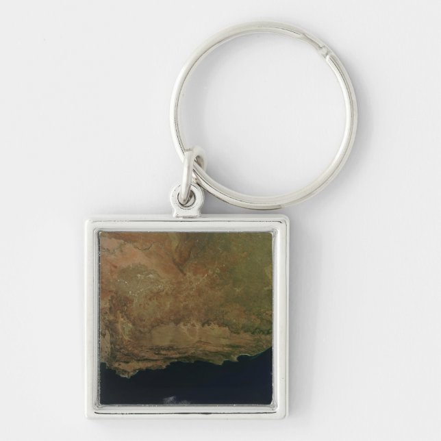 Satellite view of South Africa Keychain (Front)