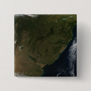 Satellite view of South America 2 Inch Square Button