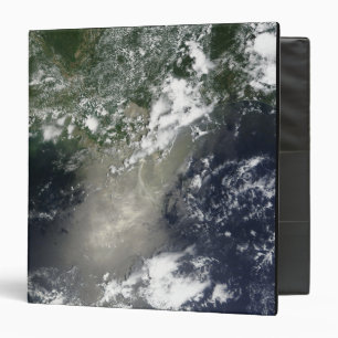 Satellite view of streaks and ribbons of oil binder