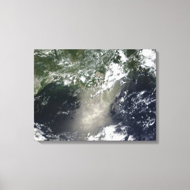 Satellite view of streaks and ribbons of oil canvas print (Front)