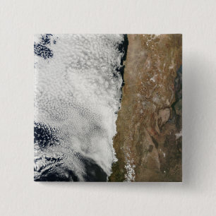 Satellite view of the Andes Mountains 2 Inch Square Button