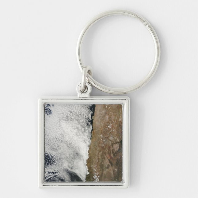 Satellite view of the Andes Mountains Keychain (Front)