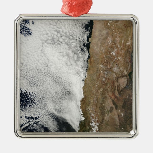 Satellite view of the Andes Mountains Metal Ornament (Front)