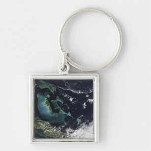 Satellite view of the Bahama Islands Keychain