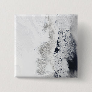 Satellite view of the eastern coast of Greenlan 2 Inch Square Button