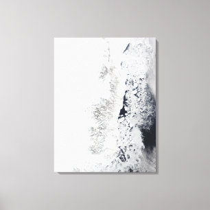 Satellite view of the eastern coast of Greenlan Canvas Print
