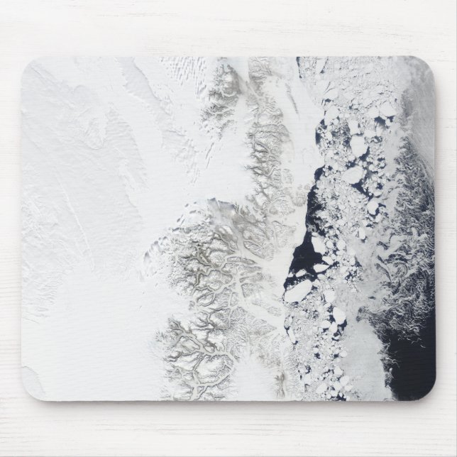 Satellite view of the eastern coast of Greenlan Mouse Pad (Front)