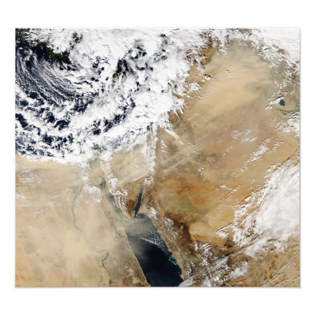 Satellite view of the Eastern Mediterranean Photo Print (Front)