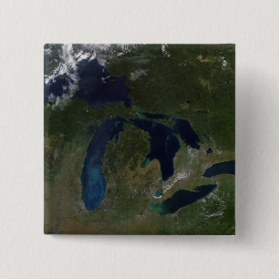 Satellite view of The Great Lakes 2 Inch Square Button