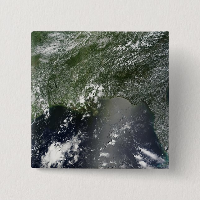 Satellite view of the Gulf of Mexico 2 2 Inch Square Button (Front)