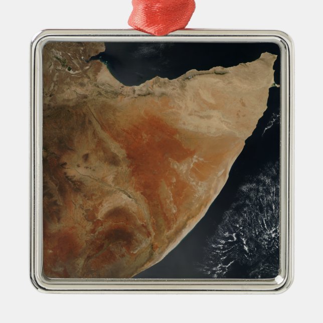 Satellite view of the Horn of Africa Metal Ornament (Front)