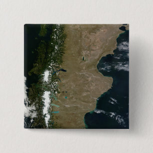 Satellite view of the Patagonia region 2 Inch Square Button
