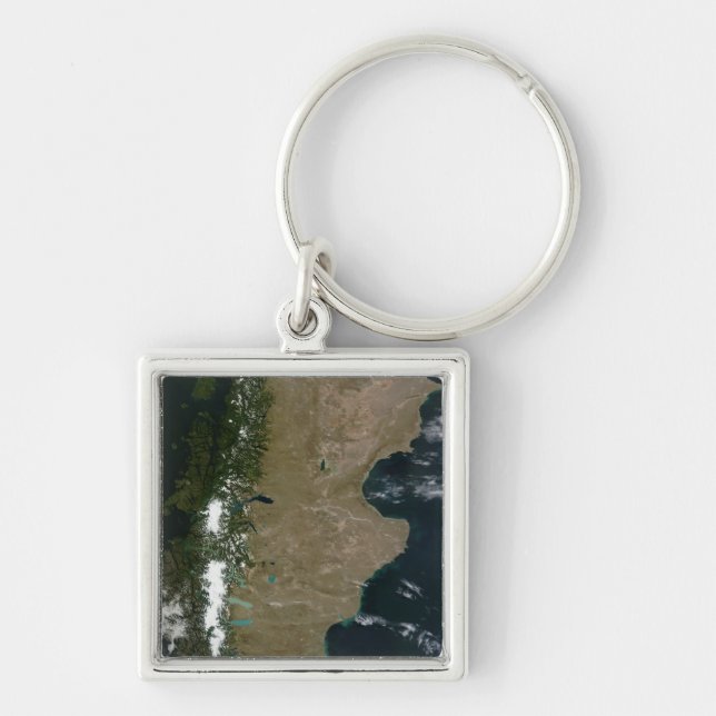 Satellite view of the Patagonia region Keychain (Front)