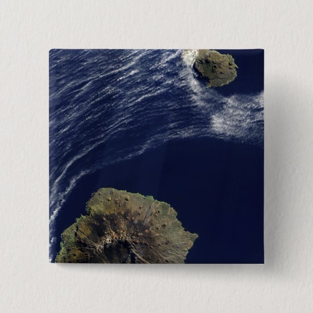 Satellite view of the Prince Edward Islands 2 Inch Square Button (Front)