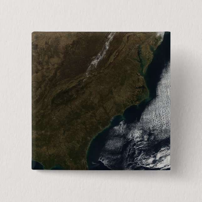 Satellite view of the Southeastern United State 2 Inch Square Button (Front)