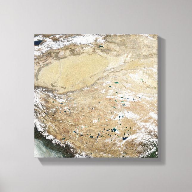 Satellite view of the Tibetan Plateau Canvas Print (Front)