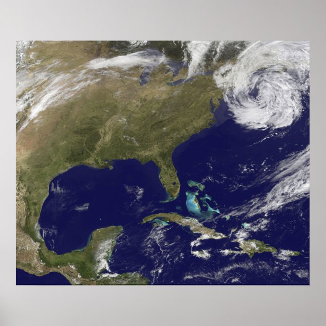 Satellite view of the United States East Coast Poster (Front)