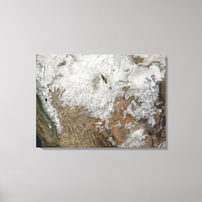 Satellite view of the western United States Canvas Print (Front)