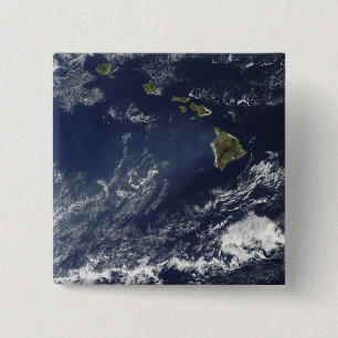 Satellite view of volcanic fog 2 inch square button