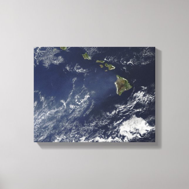 Satellite view of volcanic fog canvas print (Front)