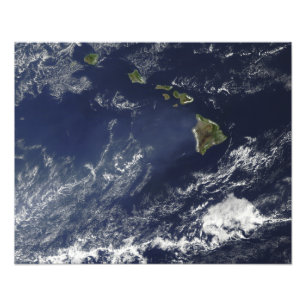Satellite view of volcanic fog photo print