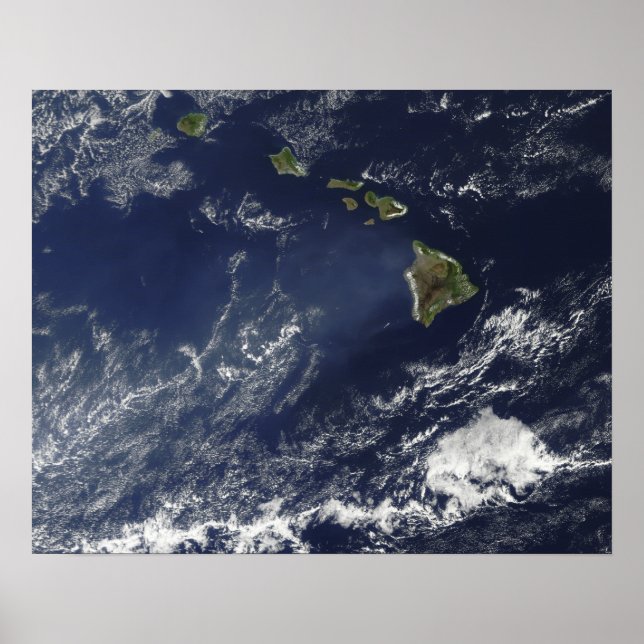 Satellite view of volcanic fog poster (Front)
