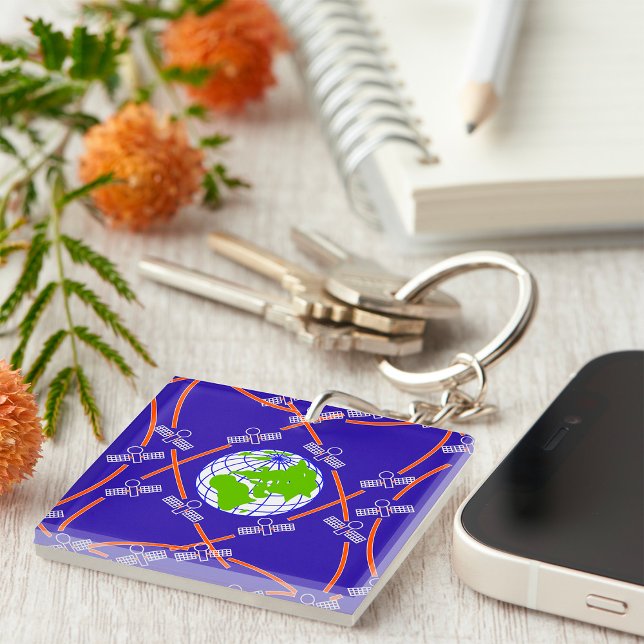 Satellites Orbiting Earth Keychain (Creator Uploaded)