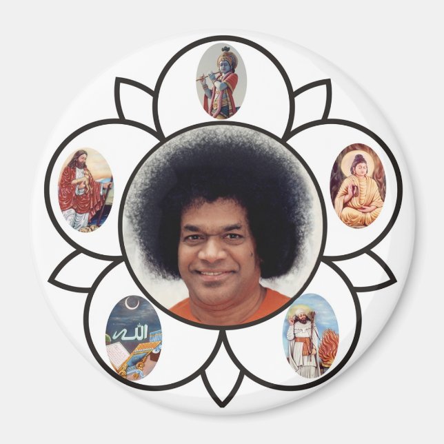 Sathya Sai Baba and Sarva Dharma on Magnet (Front)
