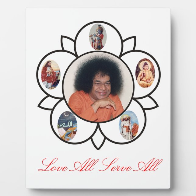 Sathya Sai Baba on Photo Plaques with Esel (Front)