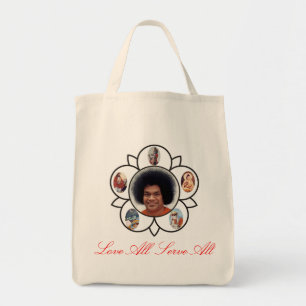 Sathya Sai Baba Portrait sur un sac de coton biolo