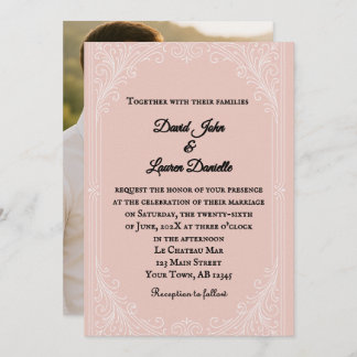 Satin Blush Photo Wedding Invitation