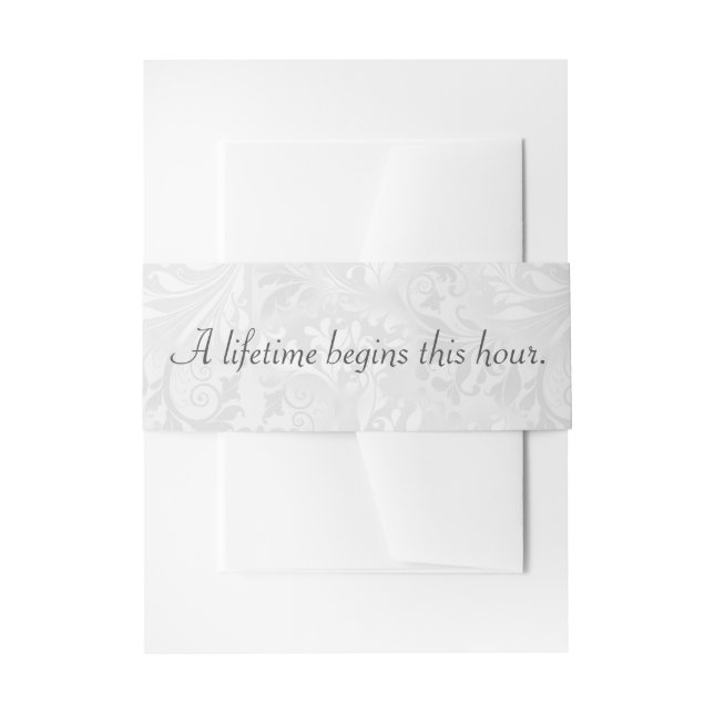 Satin Design with Wedding Quote  Invitation Belly Band (Front Example)