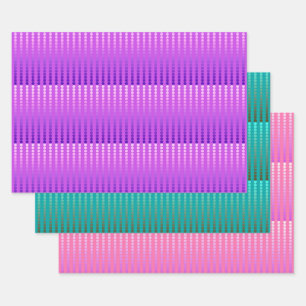 Satin Dots, Amethyst Purple, Turquoise and Pink Wrapping Paper Sheet