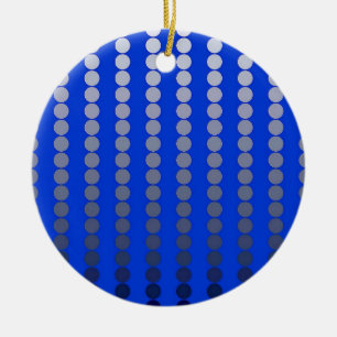 Satin dots - cobalt blue and pewter ceramic ornament