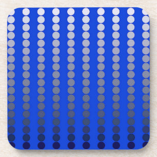 Satin dots - cobalt blue and pewter coaster