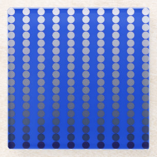 Satin dots - cobalt blue and pewter glass coaster