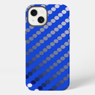 Satin dots - cobalt blue and pewter iPhone 13 case