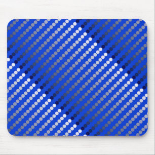 Satin dots - cobalt blue and pewter mouse pad