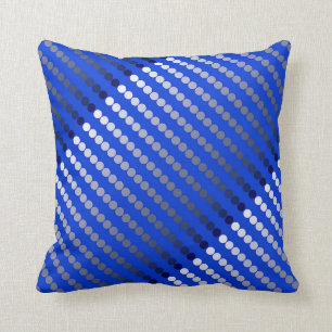 Satin dots - cobalt blue and pewter throw pillow