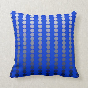 Satin dots - cobalt blue and pewter throw pillow