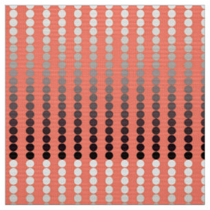 Satin dots - coral and pewter fabric