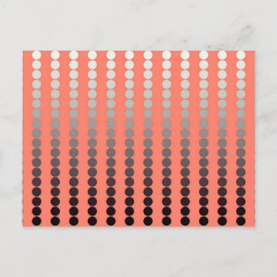 Satin dots - coral and pewter postcard
